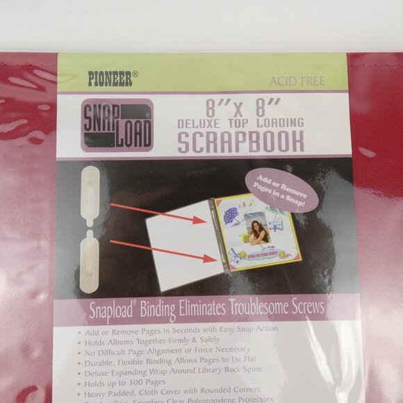 Pioneer Scrapbook Album Snapload 8"x8" Red Deluxe Top Loading 20 Pages NEW - Picture 8 of 12